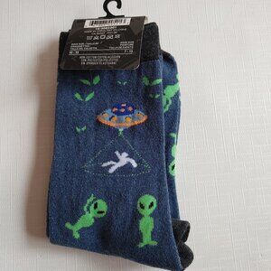 ALIEN Socks BEAM ME UP Extra Terrestrial Comfy Toes FUNKY CREW SOCKS 7-13